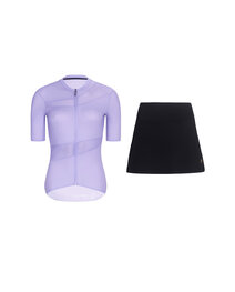 RIVANELLE kratka majica in krilo - GLAMOR - črna/vijolična